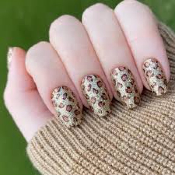 Color Street SAFARI CHIC Leopard Animal Print Cheetah Glitter Nail Strips - Picture 6 of 12